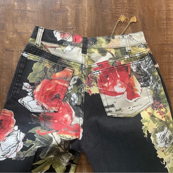 Vintage Roberto Cavalli Love Letter Jeans Print Pants Graphic Note XS - Picture 5 of 14